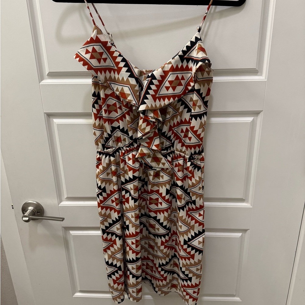Geometric Patterned Spaghetti Strap Dress